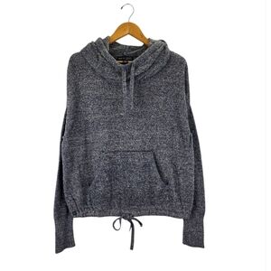 Barefoot Dreams Cozy Chic Lite Knit Pebble Beach Gray Hoodie Women's Size Large
